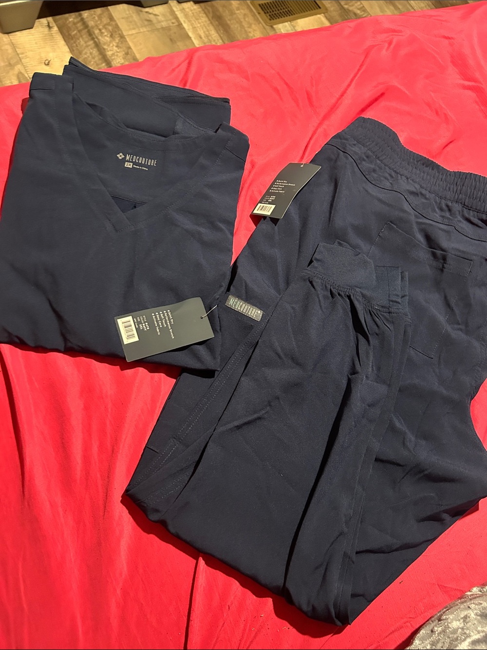 Med Couture Navy Blue Jogger Scrub Pants